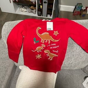 H&M girls holiday dinosaur shirt